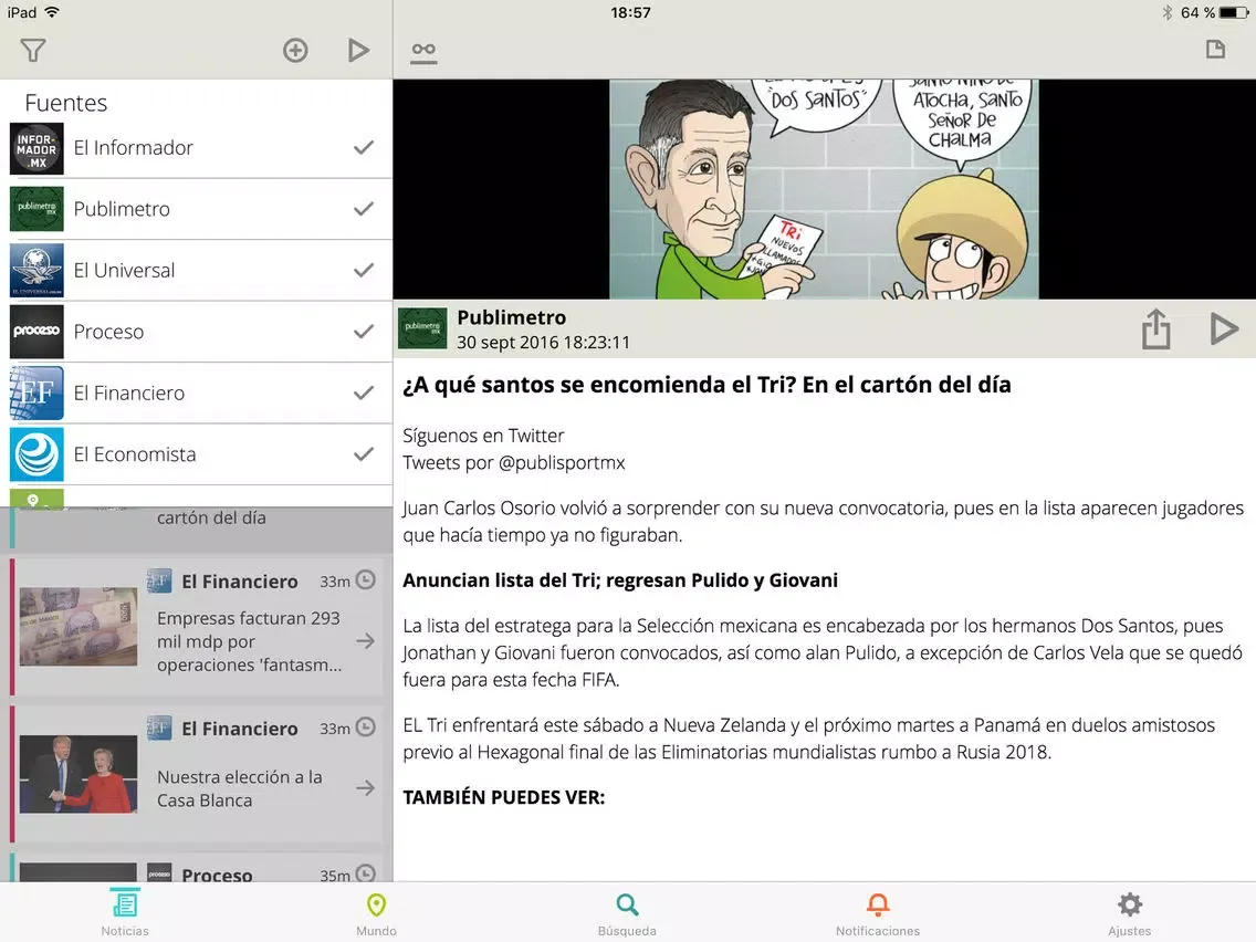 Capturas de pantalla de Mexican News - Mexico RSS Newspapers & Magazines iPad 