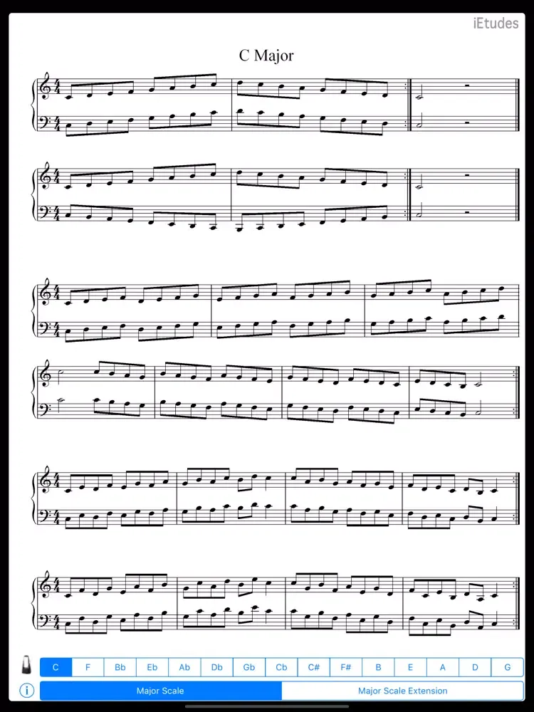 Major Scales Piano iPad 应用截图