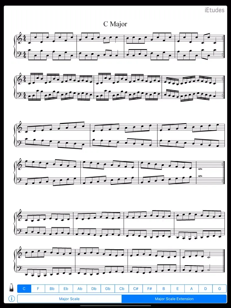 Major Scales Piano iPad 应用截图