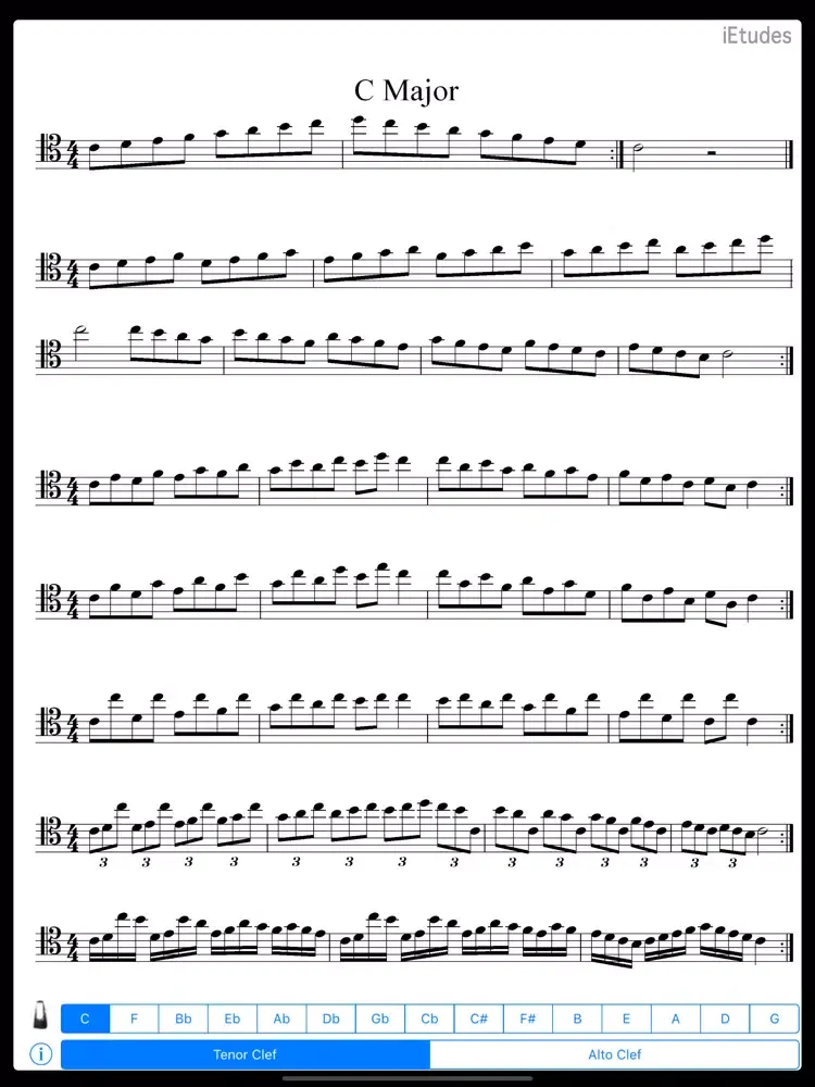 صور Major Scales Alto & Tenor Clef iPad 