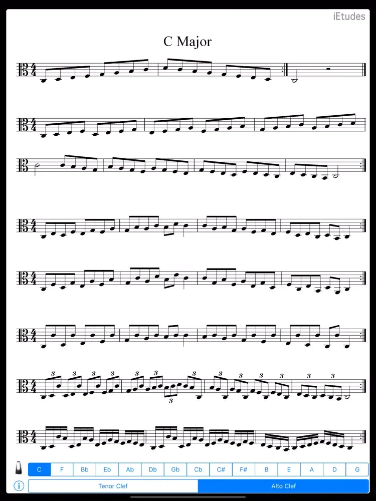 صور Major Scales Alto & Tenor Clef iPad 