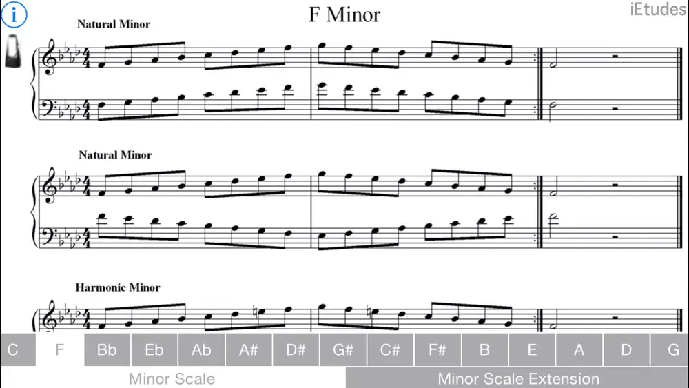 ภาพหน้าจอของ Minor Scales Piano