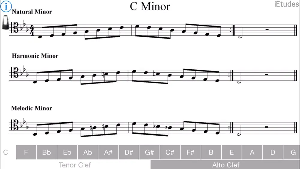 Minor Scales Alto & Tenor Clef Screenshots