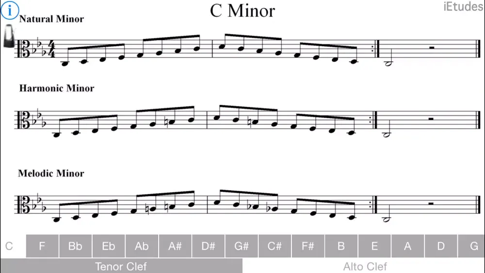 Minor Scales Alto & Tenor Clef Screenshots