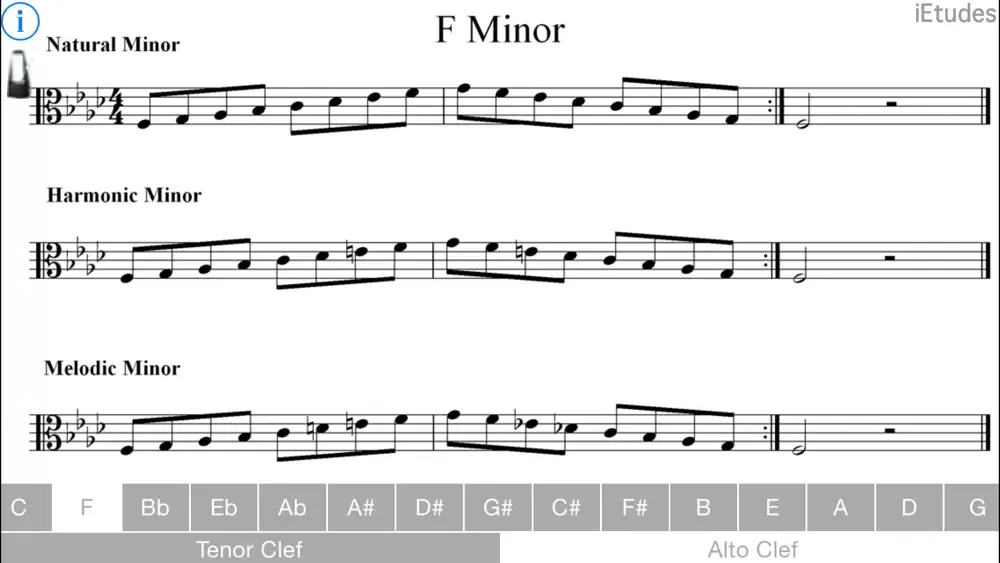 Minor Scales Alto & Tenor Clef Screenshots