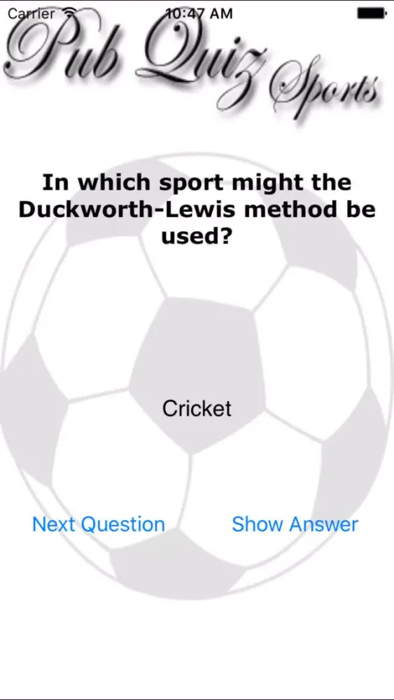 Capturas de tela do Pub Quiz Sports