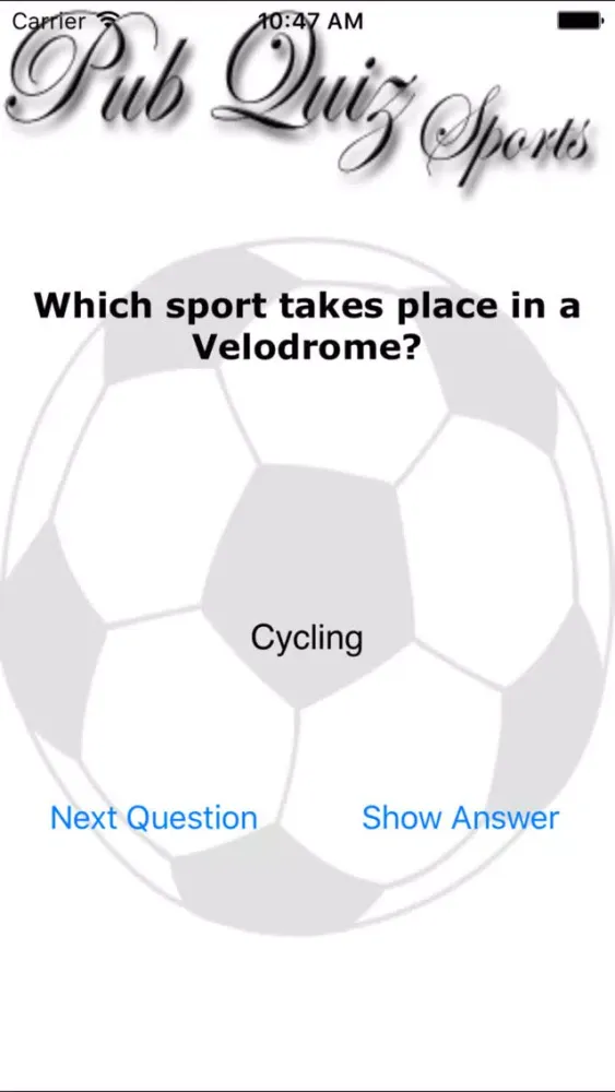 Capturas de tela do Pub Quiz Sports