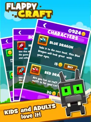 Tangkapan layar Flappy Craft - Ender Dragon Bird Game: Pixel Edition iPad 