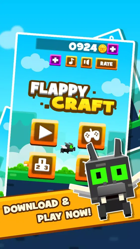 Tangkapan layar Flappy Craft - Ender Dragon Bird Game: Pixel Edition