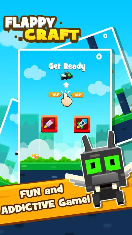 Tangkapan layar Flappy Craft - Ender Dragon Bird Game: Pixel Edition