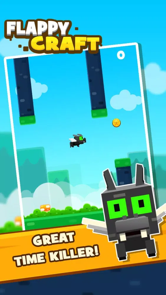 Tangkapan layar Flappy Craft - Ender Dragon Bird Game: Pixel Edition