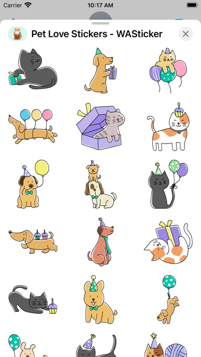 Pet Love Stickers - WASticker स्क्रीनशॉट
