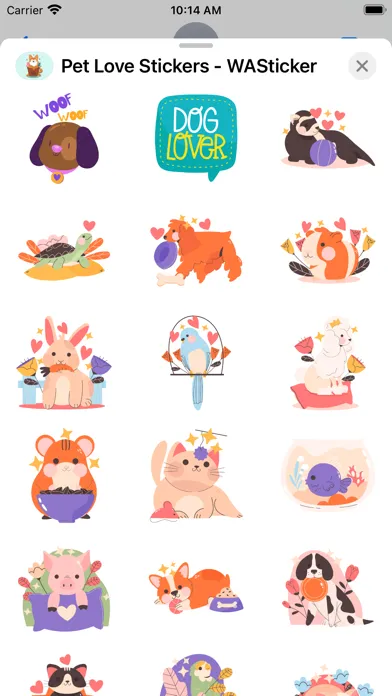Pet Love Stickers - WASticker स्क्रीनशॉट