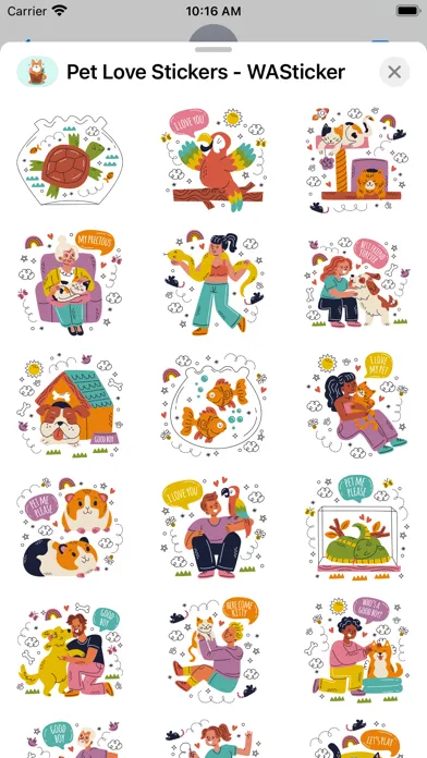 Pet Love Stickers - WASticker स्क्रीनशॉट