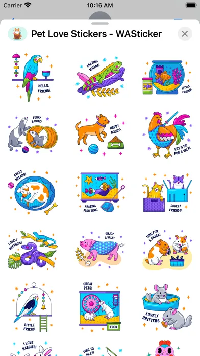 Pet Love Stickers - WASticker स्क्रीनशॉट