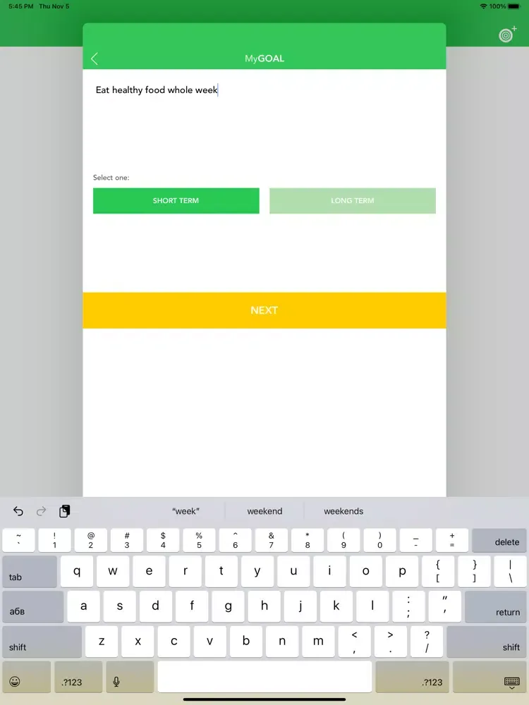 MyGoals - set and reach goals iPad  Screenshots