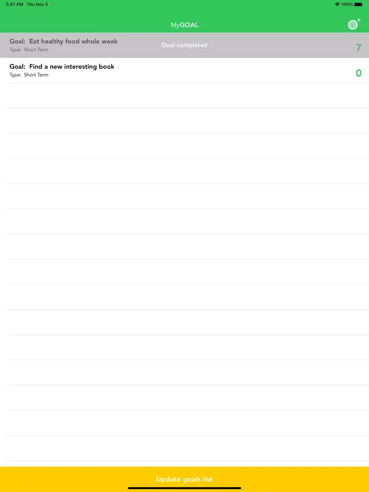 MyGoals - set and reach goals iPad  Screenshots