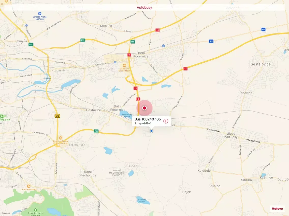 ภาพหน้าจอของ IDOS do kapsy iPad 