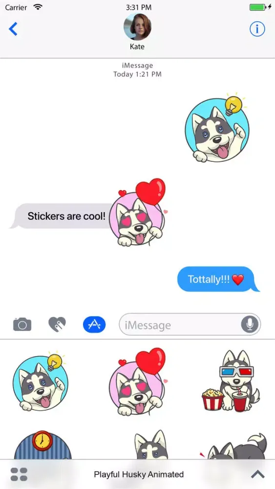 Playful Husky Animated Sticker スクリーンショット