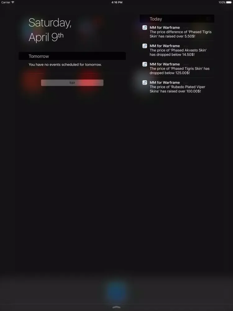 Market Monitor for Warframe iPad 应用截图