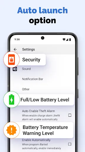 ภาพหน้าจอของ Battery Life Monitor and Alarm