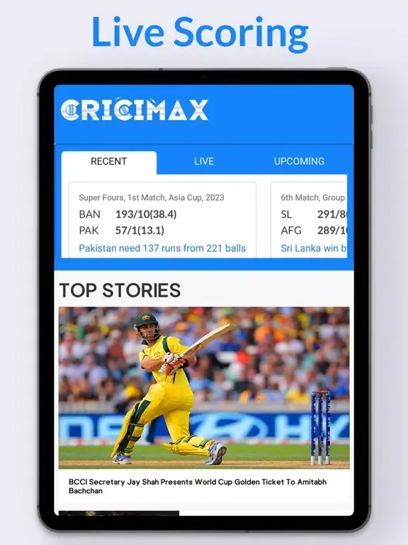 Live Cricket TV HD: Streaming iPad 应用截图