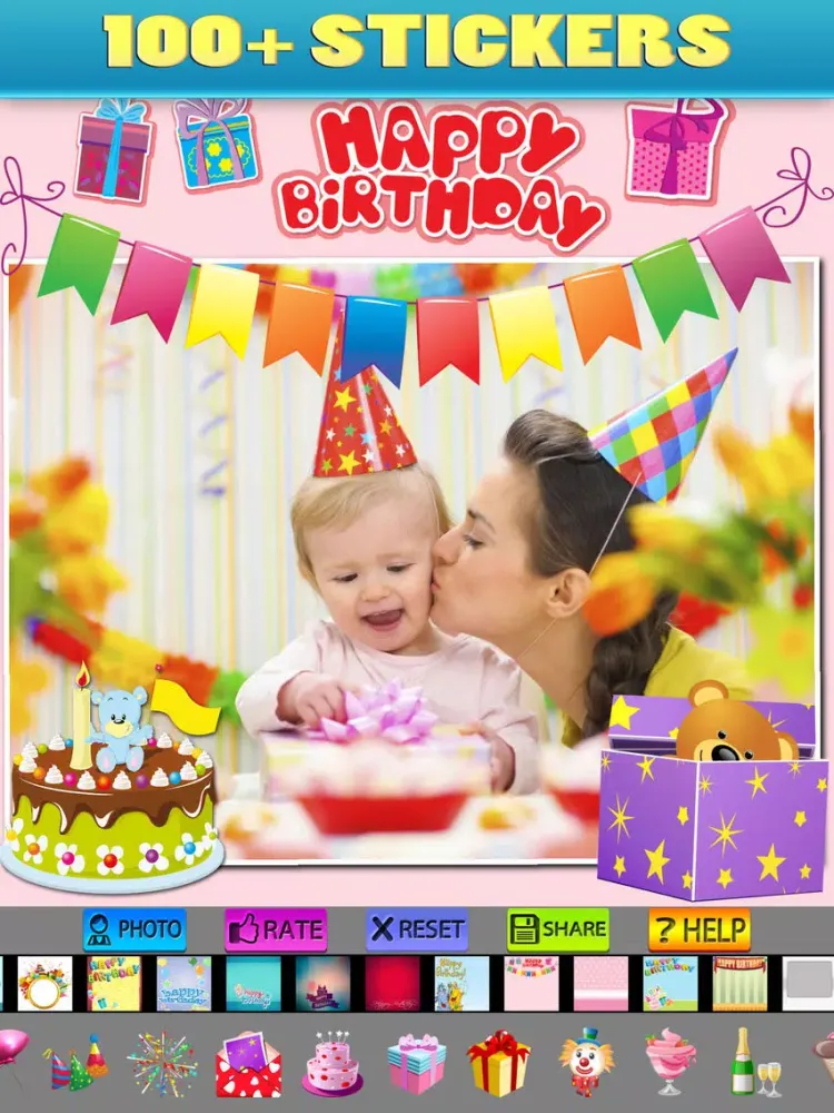 Happy Birthday Posters and Stickers iPad  স্ক্রিনশট