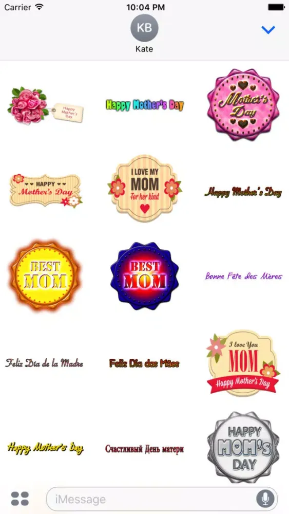 Mother's Day Stickers Pack for iMessage应用截图