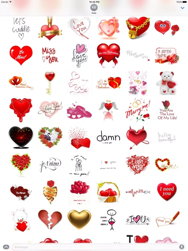Love Stickers and Emoticons for iMessage iPad  स्क्रीनशॉट