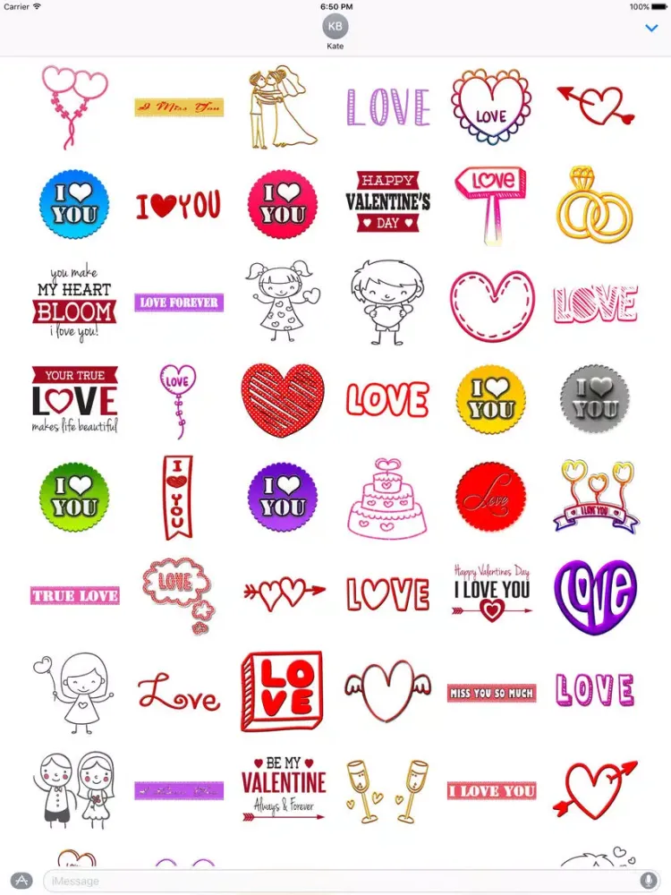 Скриншоты Love Text and Stickers for iMessage iPad 