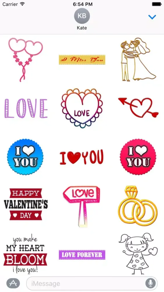 Скриншоты Love Text and Stickers for iMessage