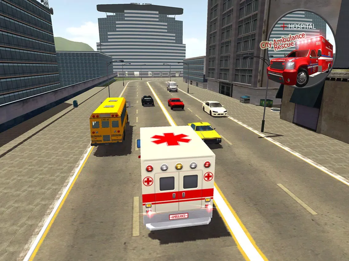 Ambulance Simulator- Rescue Drive In City iPad  Screenshots