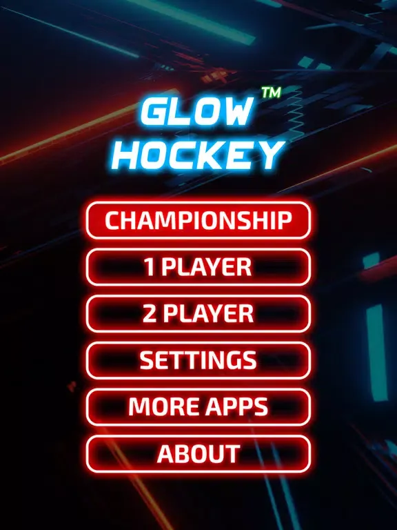Tangkapan layar Glow Hockey Neon Challenge iPad 