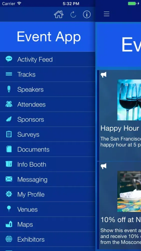 Ảnh chụp màn hình của The PFE Event App