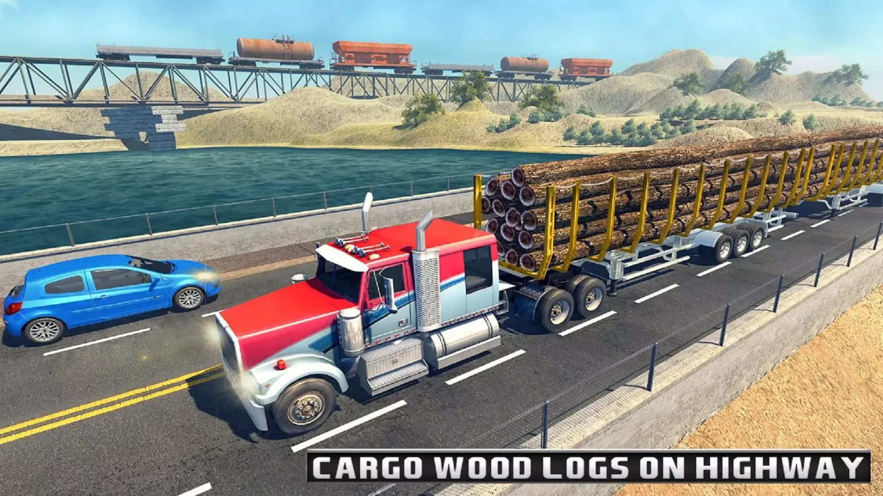 Long Trailer Truck Wood Cargo スクリーンショット