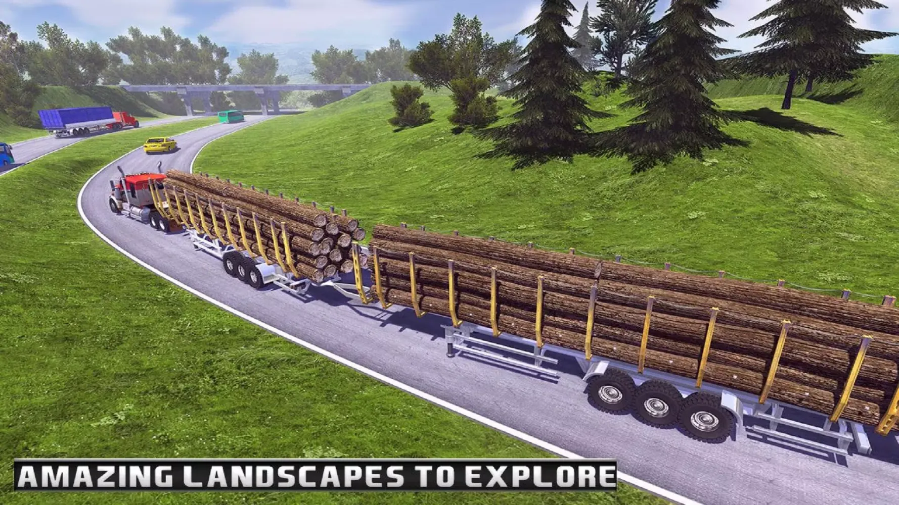 Long Trailer Truck Wood Cargo スクリーンショット