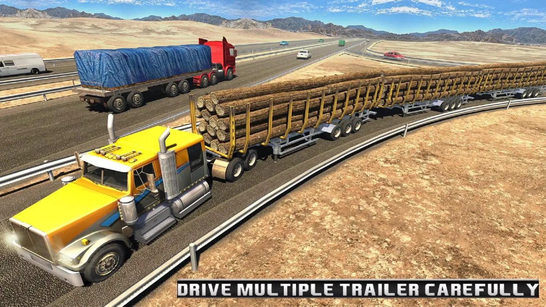 Long Trailer Truck Wood Cargo スクリーンショット