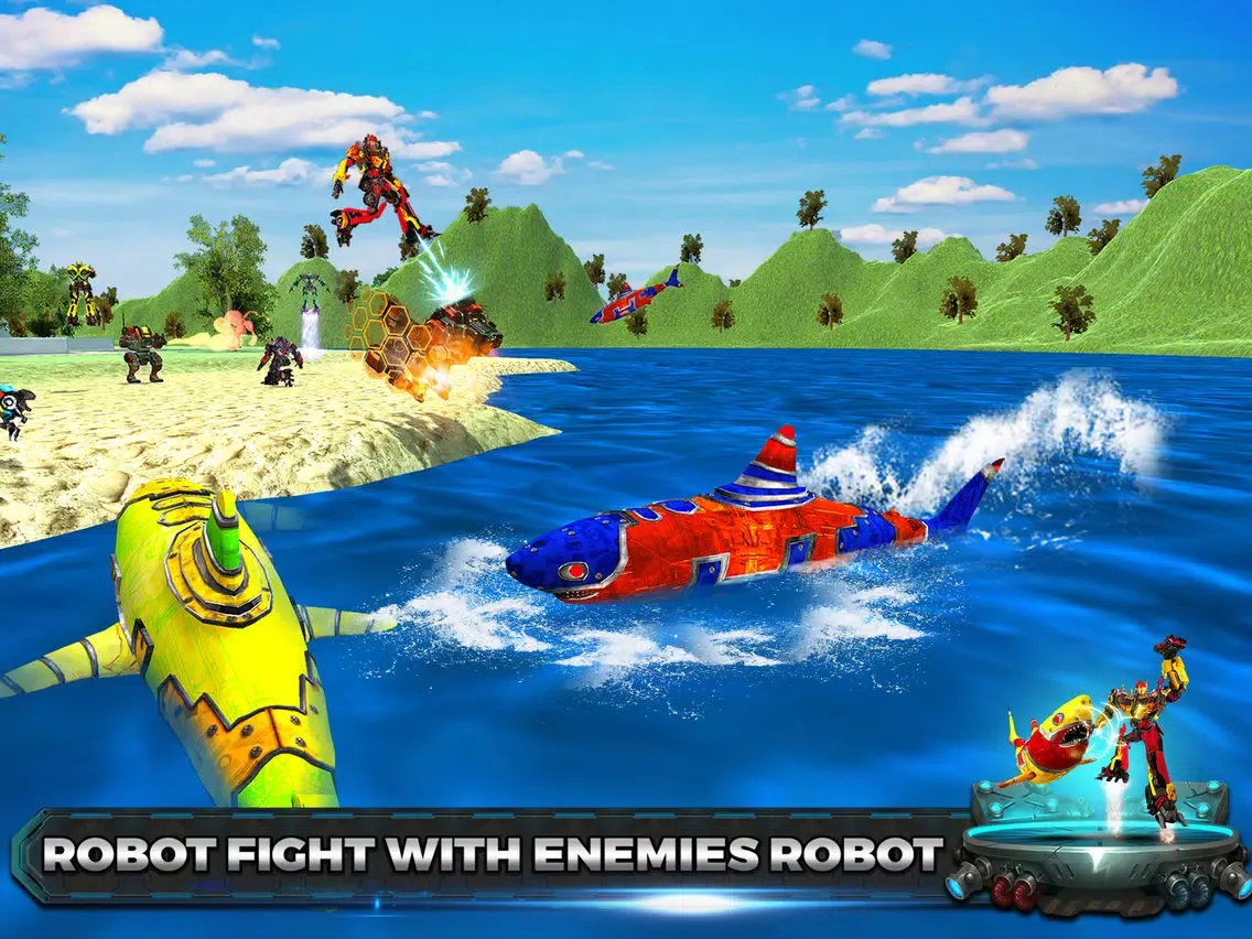 صور Shark Robot Transform war Hero iPad 