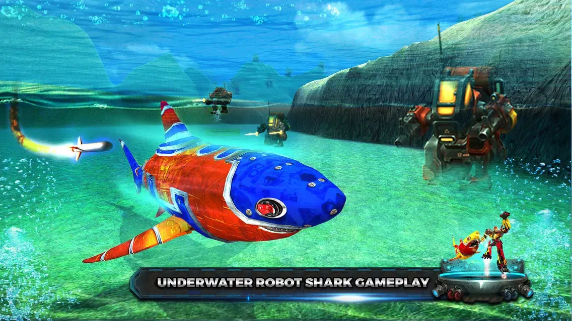 صور Shark Robot Transform war Hero