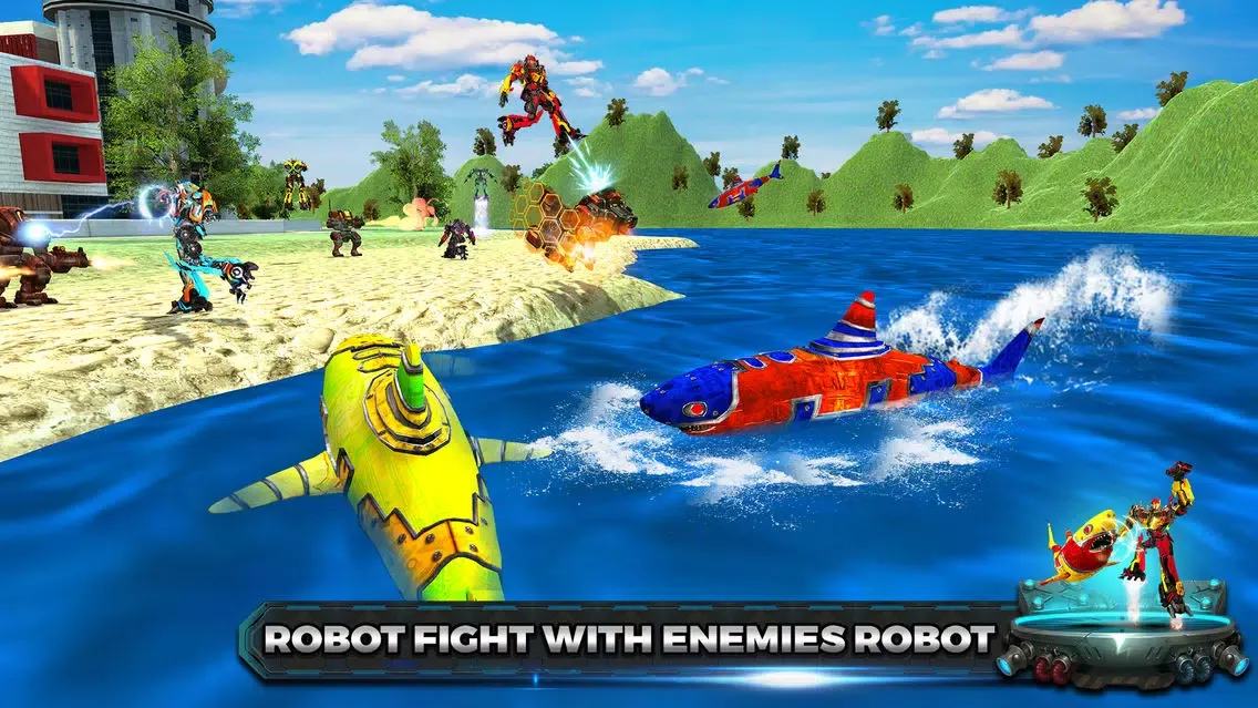 صور Shark Robot Transform war Hero