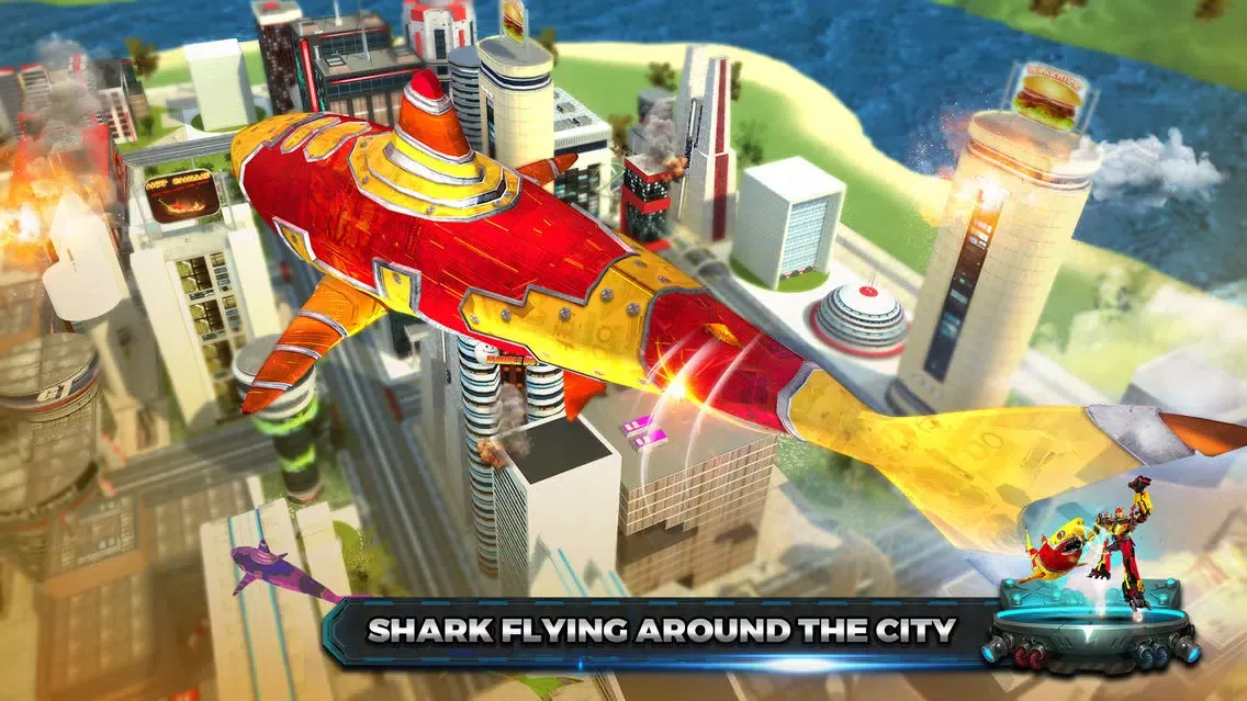 صور Shark Robot Transform war Hero