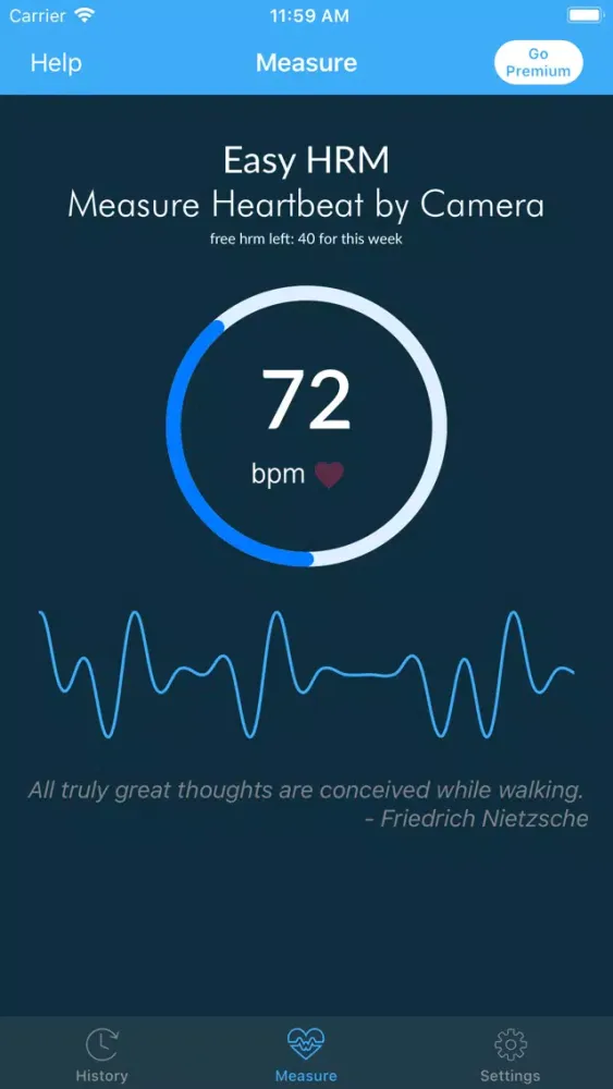 Tangkapan layar Easy HRM: Heart Rate Monitor
