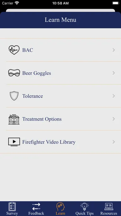 Zrzuty ekranu Alcohol Use & Misuse