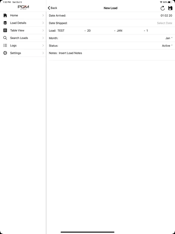 PGM of Texas Load Tracker iPad 应用截图