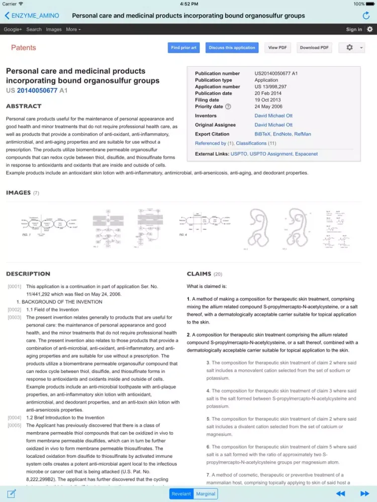 iPatent Search iPad 應用截圖