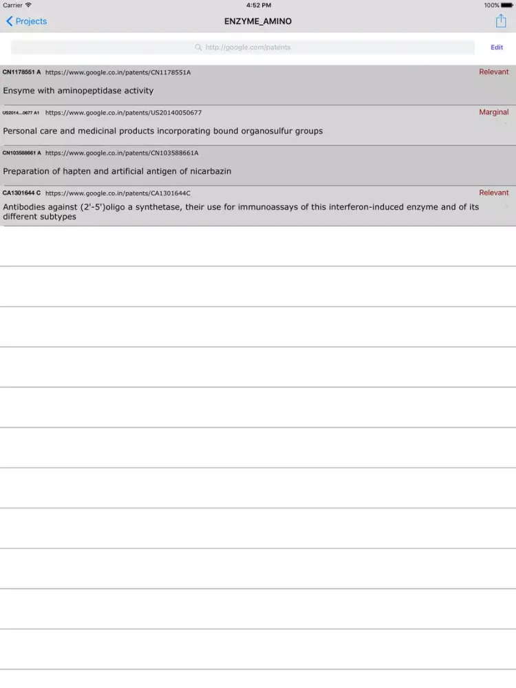 iPatent Search iPad 應用截圖