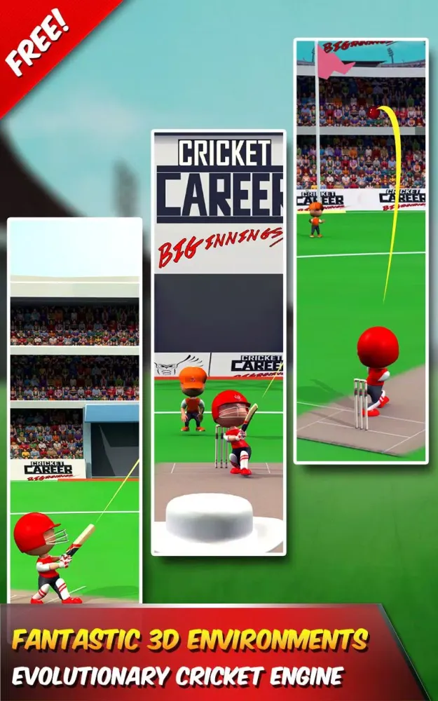 Capturas de tela do Cricket Career BigInnings