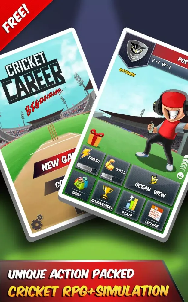 Capturas de tela do Cricket Career BigInnings