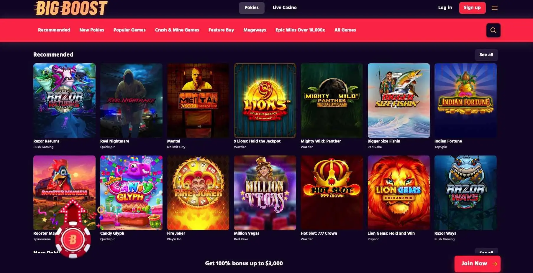 Big Boost Casino Screenshots
