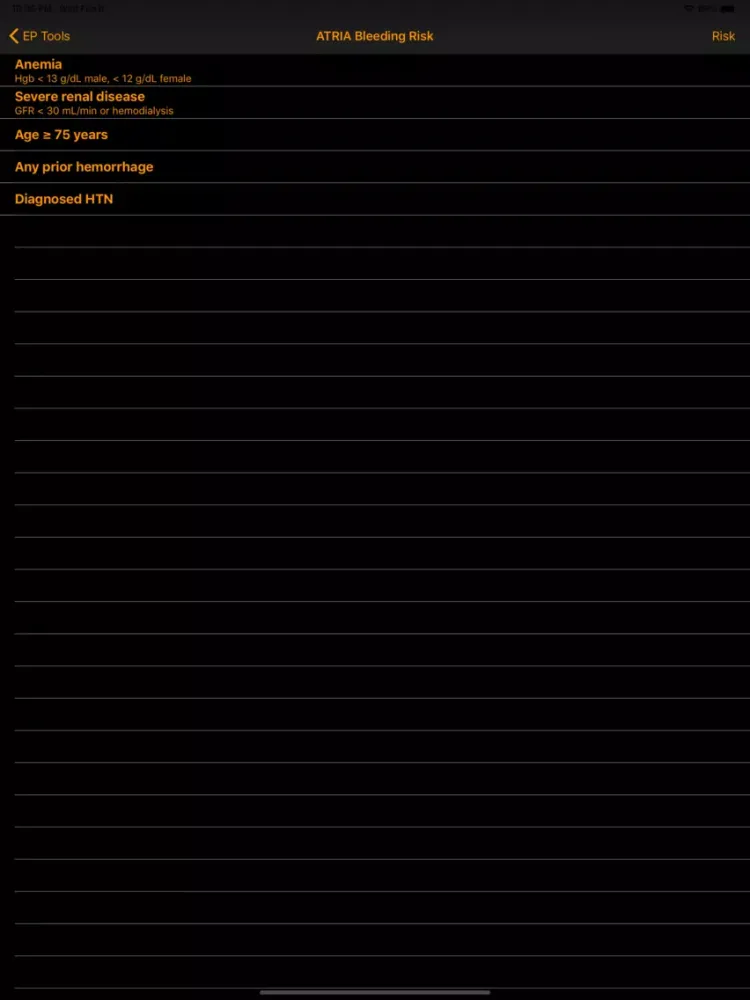 Tangkapan layar Electrophysiology Tools iPad 